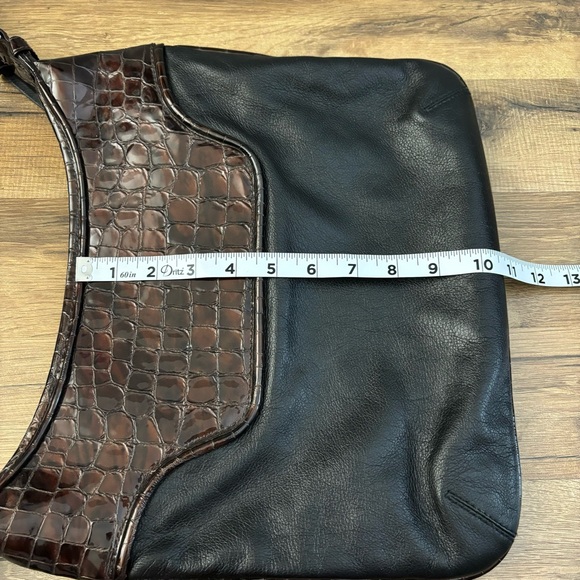 Brighton Croc Embossed Patent Leather Crossbody Handbag Purse - Picture 6 of 11